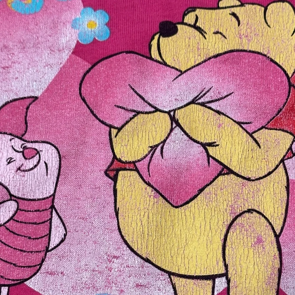 Disney vintage pink Winnie the Pooh and Piglet  'Hugs & Stuff' Tee - Picture 4 of 5